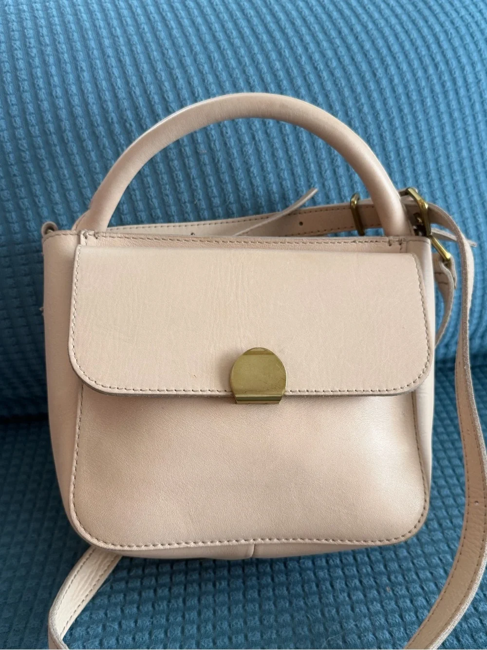 Madewell Cream Mini Top-Handle Crossbody